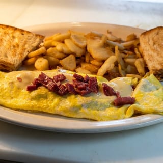 Corned Beef & Swiss Cheese Omelette