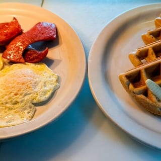 2-2-2: 2 Eggs, 2 Pancakes w/2 Polish Sausages