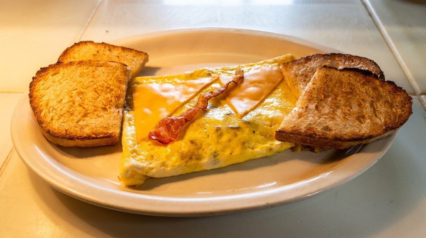 Bacon & Cheese Omelette.