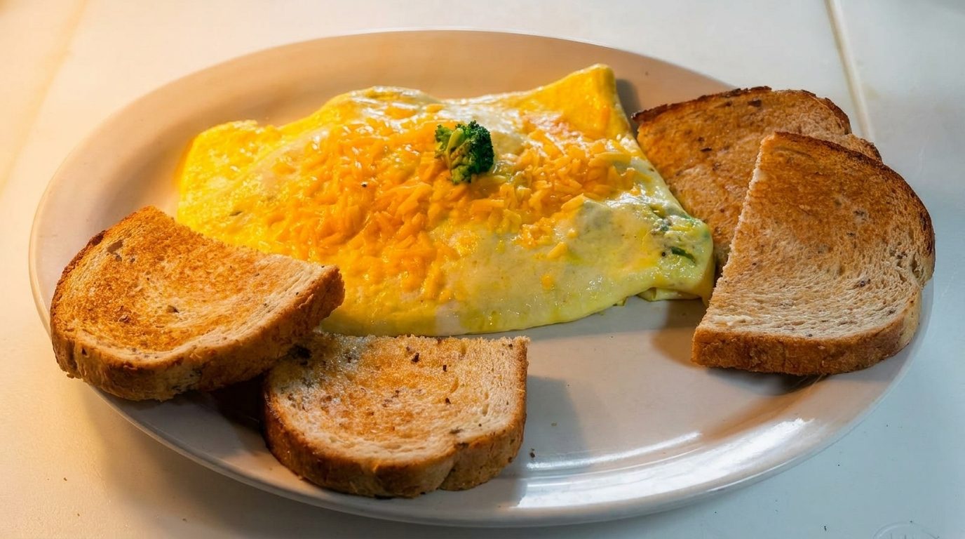 Broccoli & Cheese Omelette.